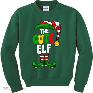 Cute Elf Pajama Matching Group Christmas Holiday Kids Sweatshirt