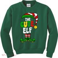 Cute Elf Pajama Matching Group Christmas Holiday Kids Sweatshirt thumb 0