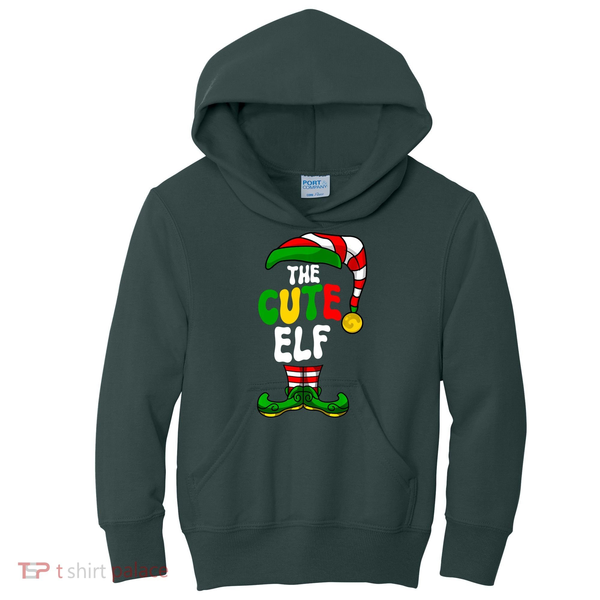 Cute Elf Pajama Matching Group Christmas Holiday Kids Hoodie