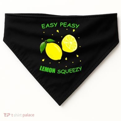 Cute Easy Peasy Lemon Squeezy Fun Summertime Lemonade Lover Gift USA-Made Doggie Bandana