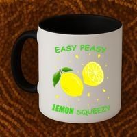 Cute Easy Peasy Lemon Squeezy Fun Summertime Lemonade Lover Gift Coffee Mug thumb 2