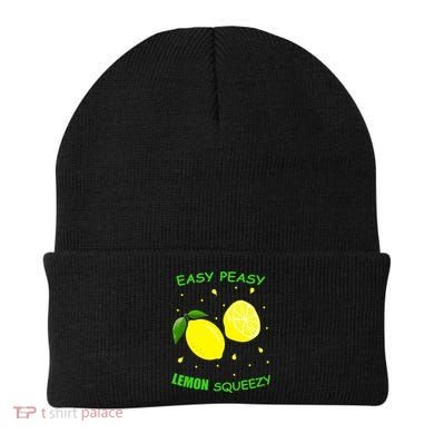 Cute Easy Peasy Lemon Squeezy Fun Summertime Lemonade Lover Gift Beanie