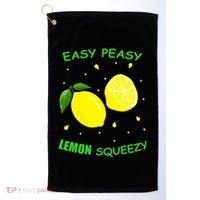 Cute Easy Peasy Lemon Squeezy Fun Summertime Lemonade Lover Gift Golf Towel thumb 0