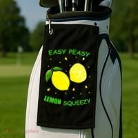 Cute Easy Peasy Lemon Squeezy Fun Summertime Lemonade Lover Gift Golf Towel thumb 2