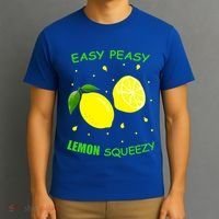 Cute Easy Peasy Lemon Squeezy Fun Summertime Lemonade Lover Gift T-Shirt thumb 3