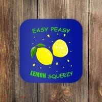 Cute Easy Peasy Lemon Squeezy Fun Summertime Lemonade Lover Gift Coaster thumb 0