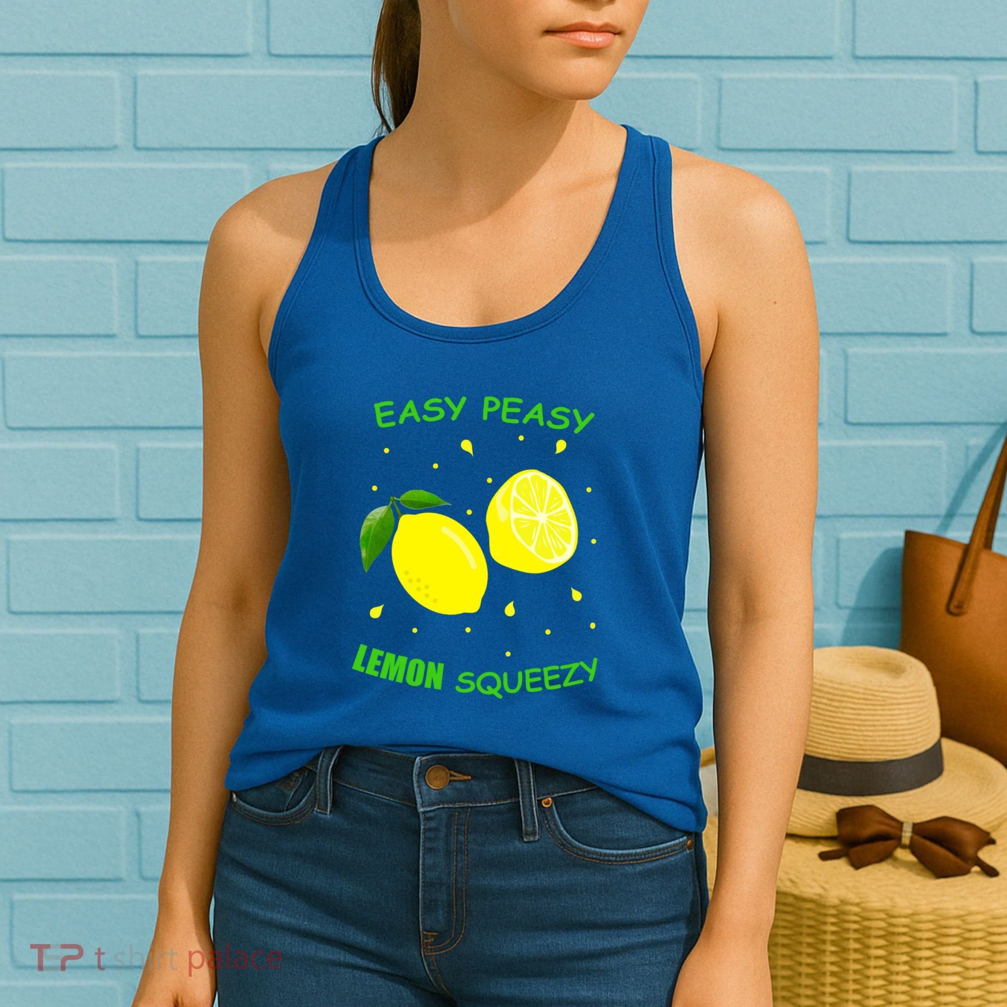 Cute Easy Peasy Lemon Squeezy Fun Summertime Lemonade Lover Gift Women's Tank Top