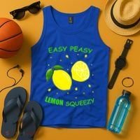 Cute Easy Peasy Lemon Squeezy Fun Summertime Lemonade Lover Gift Tank Top thumb 4