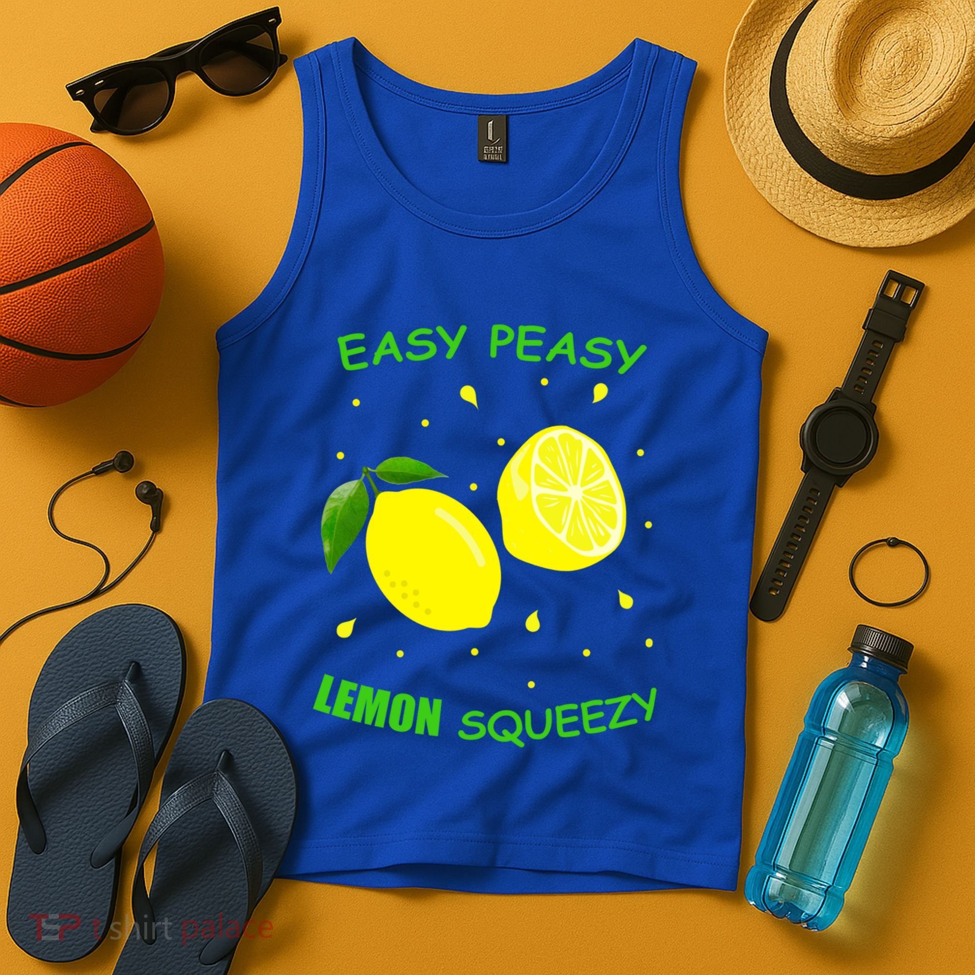 Cute Easy Peasy Lemon Squeezy Fun Summertime Lemonade Lover Gift Tank Top
