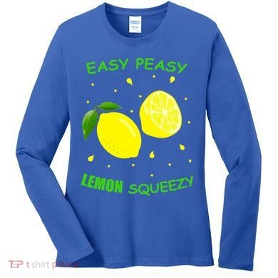 Cute Easy Peasy Lemon Squeezy Fun Summertime Lemonade Lover Gift Women's Long Sleeve Shirt