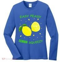 Cute Easy Peasy Lemon Squeezy Fun Summertime Lemonade Lover Gift Women's Long Sleeve Shirt thumb 0