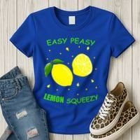 Cute Easy Peasy Lemon Squeezy Fun Summertime Lemonade Lover Gift Women's T-Shirt thumb 3