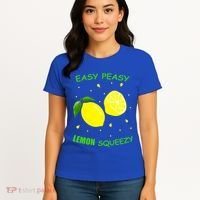 Cute Easy Peasy Lemon Squeezy Fun Summertime Lemonade Lover Gift Women's T-Shirt thumb 4