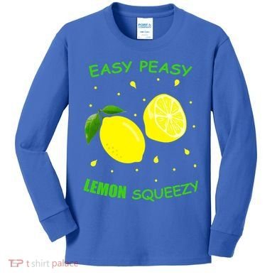 Cute Easy Peasy Lemon Squeezy Fun Summertime Lemonade Lover Gift Kids Long Sleeve Shirt