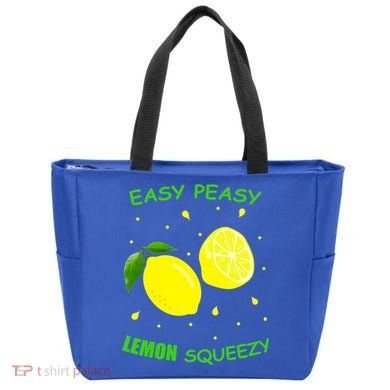 Cute Easy Peasy Lemon Squeezy Fun Summertime Lemonade Lover Gift Tote Bag
