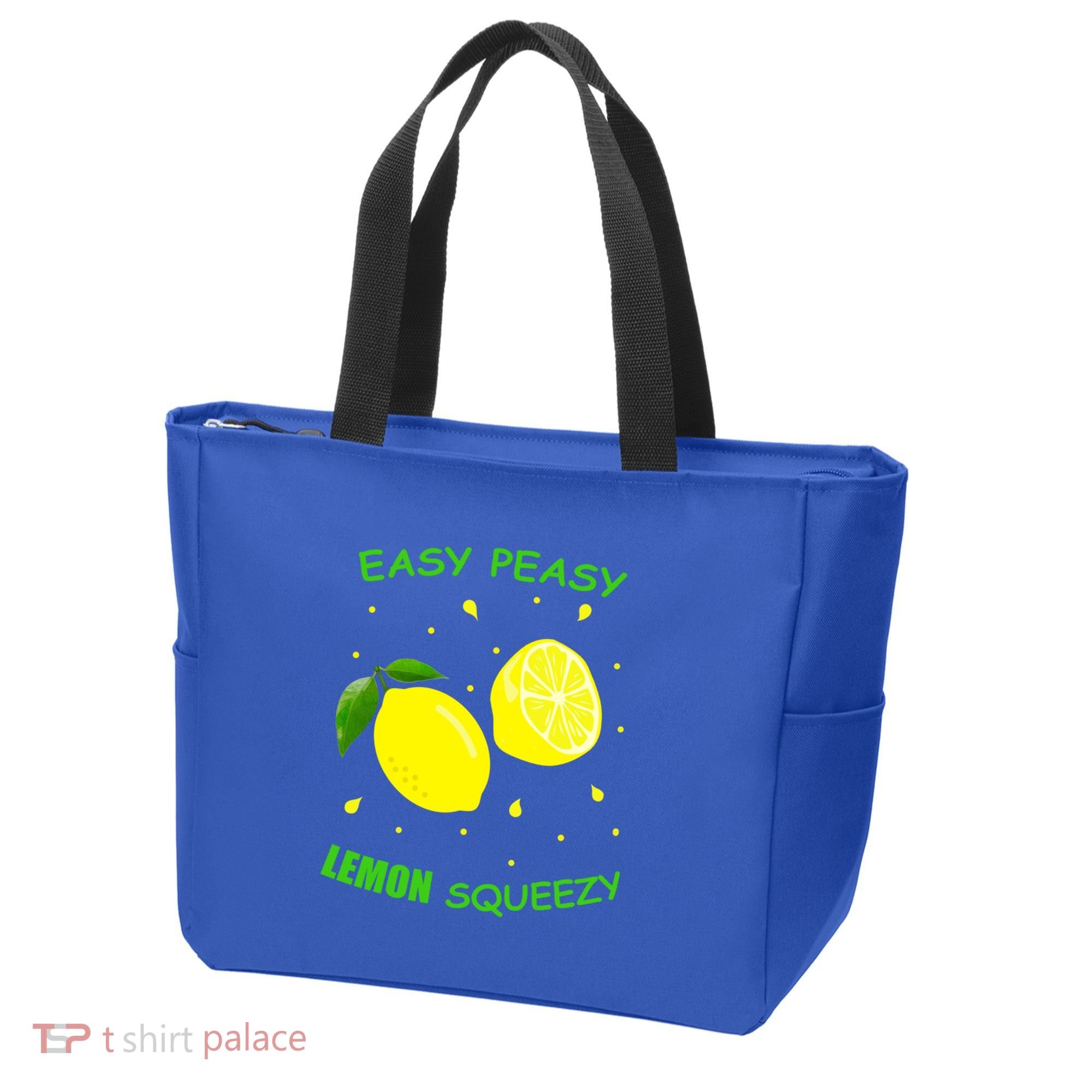 Cute Easy Peasy Lemon Squeezy Fun Summertime Lemonade Lover Gift Tote Bag