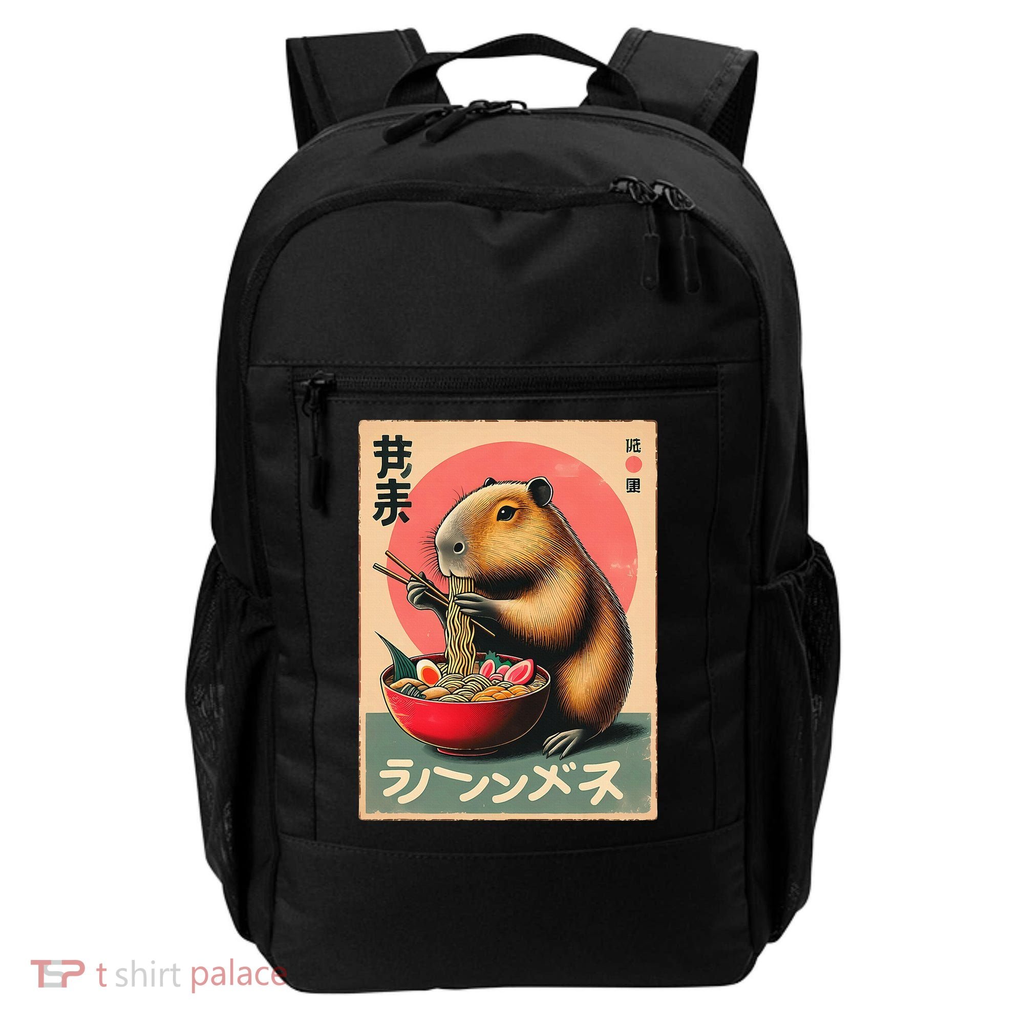 Capybara Eating Ramen Noodles Japanese Art Capybara Backpack