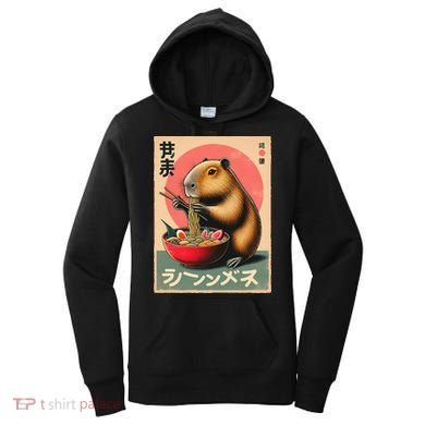 Capybara Eating Ramen Noodles Japanese Art Capybara Women's Hoodie