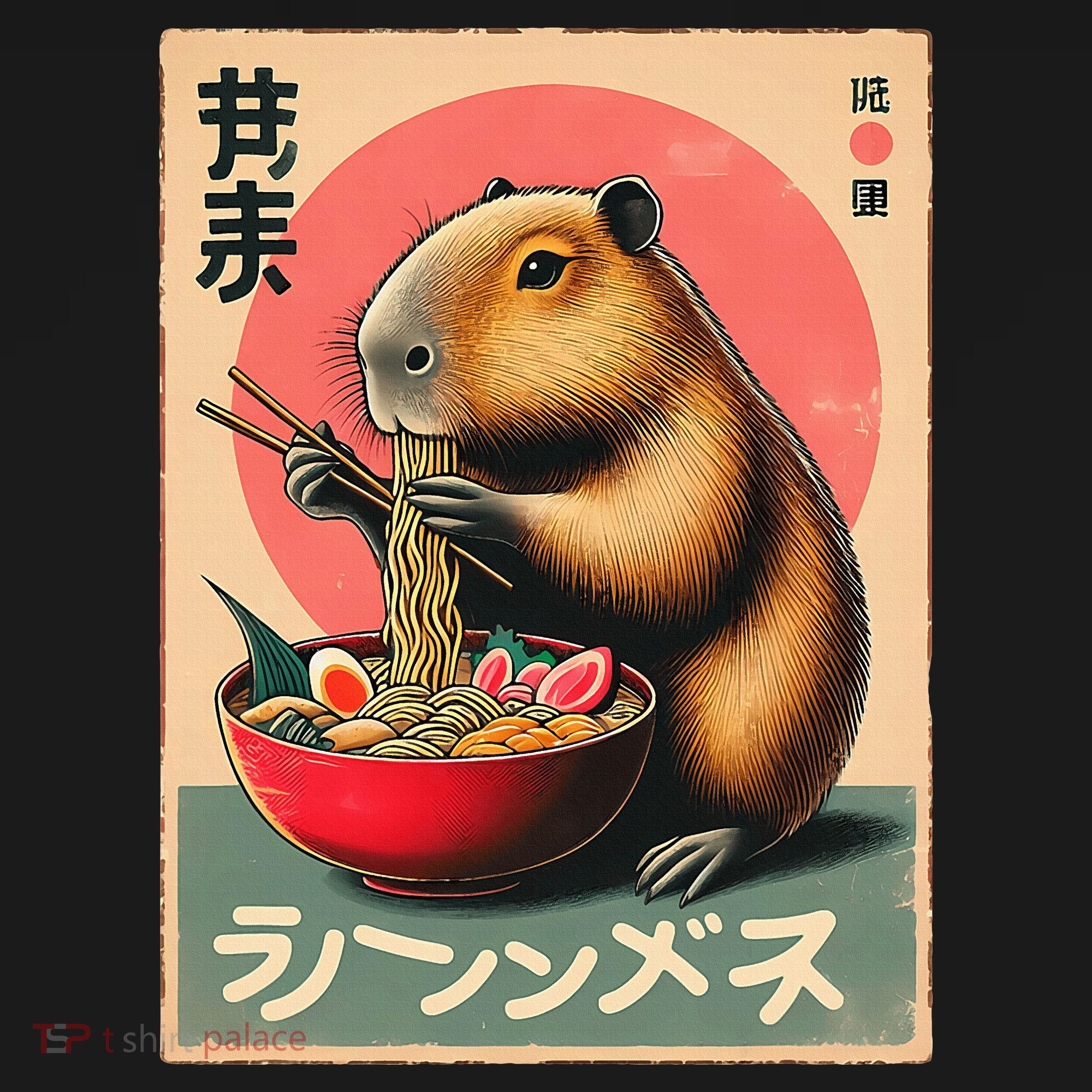 Capybara Eating Ramen Noodles Japanese Art Capybara Women's Hoodie