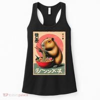 Capybara Eating Ramen Noodles Japanese Art Capybara Women's Tank Top thumb 0