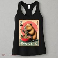 Capybara Eating Ramen Noodles Japanese Art Capybara Women's Tank Top thumb 3