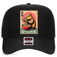 Capybara Eating Ramen Noodles Japanese Art Capybara Hat thumb 0