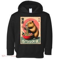 Capybara Eating Ramen Noodles Japanese Art Capybara Toddler Hoodie thumb 0