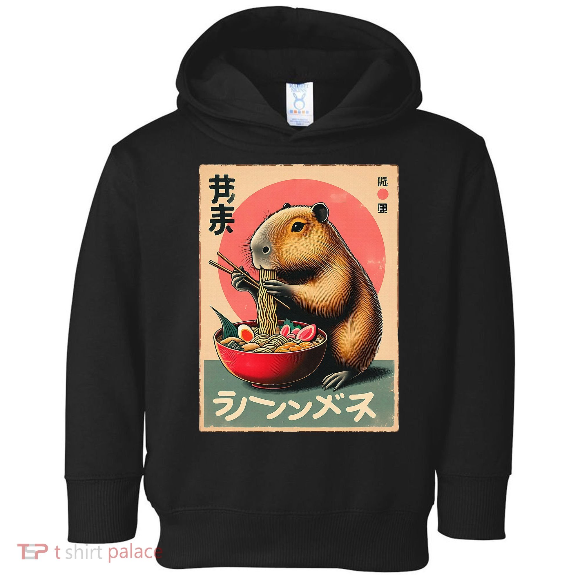 Capybara Eating Ramen Noodles Japanese Art Capybara Toddler Hoodie