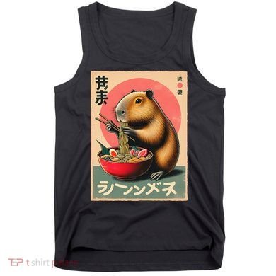 Capybara Eating Ramen Noodles Japanese Art Capybara Tank Top