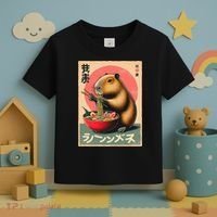 Capybara Eating Ramen Noodles Japanese Art Capybara Toddler T-Shirt thumb 3