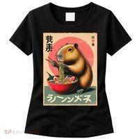 Capybara Eating Ramen Noodles Japanese Art Capybara Women's T-Shirt thumb 0