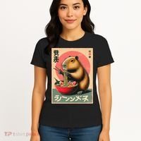Capybara Eating Ramen Noodles Japanese Art Capybara Women's T-Shirt thumb 4