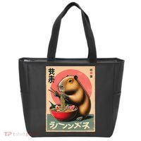Capybara Eating Ramen Noodles Japanese Art Capybara Tote Bag thumb 0