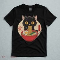 Cat Eating Ramen Noodles Funny Kawaii Japanese Anime Cat T-Shirt thumb 5