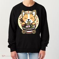 Corgi Eating Ramen Cute Kawaii Noodles Women's Sweatshirt thumb 0