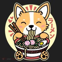 Corgi Eating Ramen Cute Kawaii Noodles Beanie thumb 2