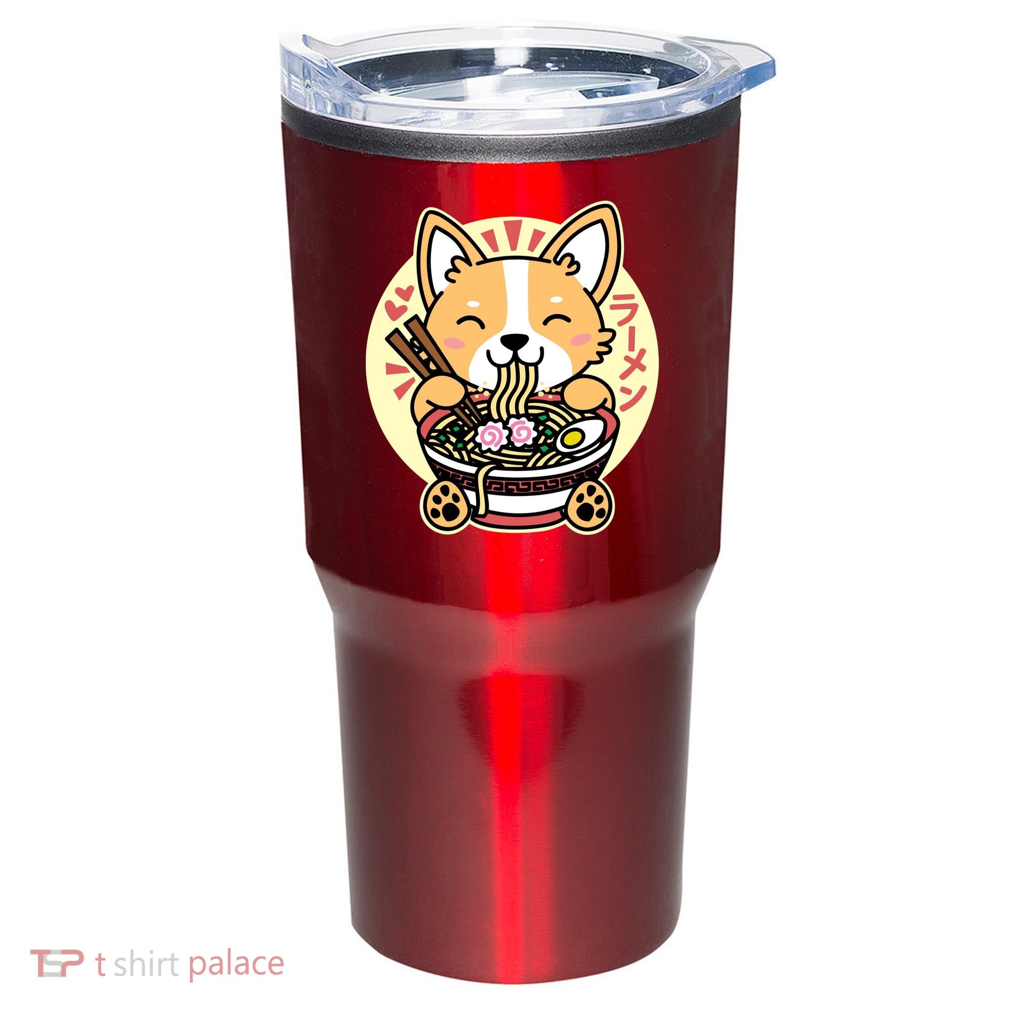 Corgi Eating Ramen Cute Kawaii Noodles Tumbler