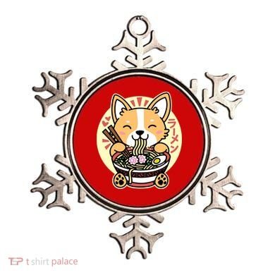 Corgi Eating Ramen Cute Kawaii Noodles Ornament