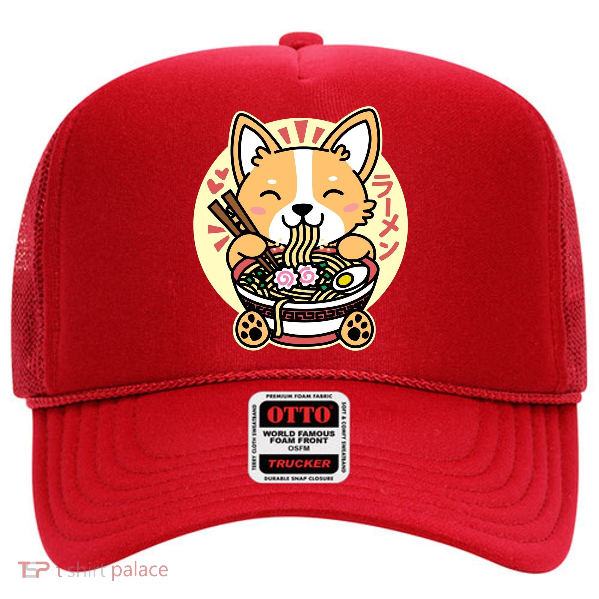 Corgi Eating Ramen Cute Kawaii Noodles Hat