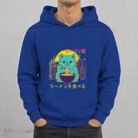 Cat Eating Ramen Vaporwave Japanese Hoodie thumb 0
