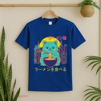 Cat Eating Ramen Vaporwave Japanese T-Shirt thumb 2