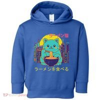 Cat Eating Ramen Vaporwave Japanese Toddler Hoodie thumb 0