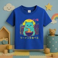 Cat Eating Ramen Vaporwave Japanese Toddler T-Shirt thumb 3
