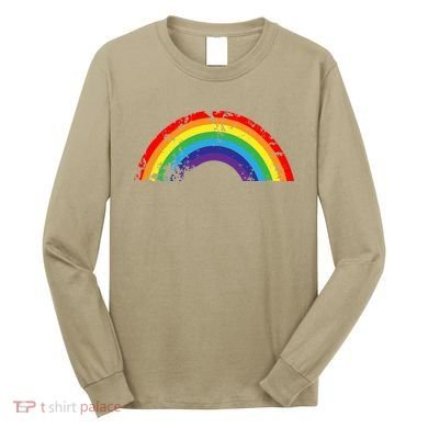 Cool Elegant Rainbow Vintage Retro 80's Style Gift Meaningful Gift Long Sleeve Shirt