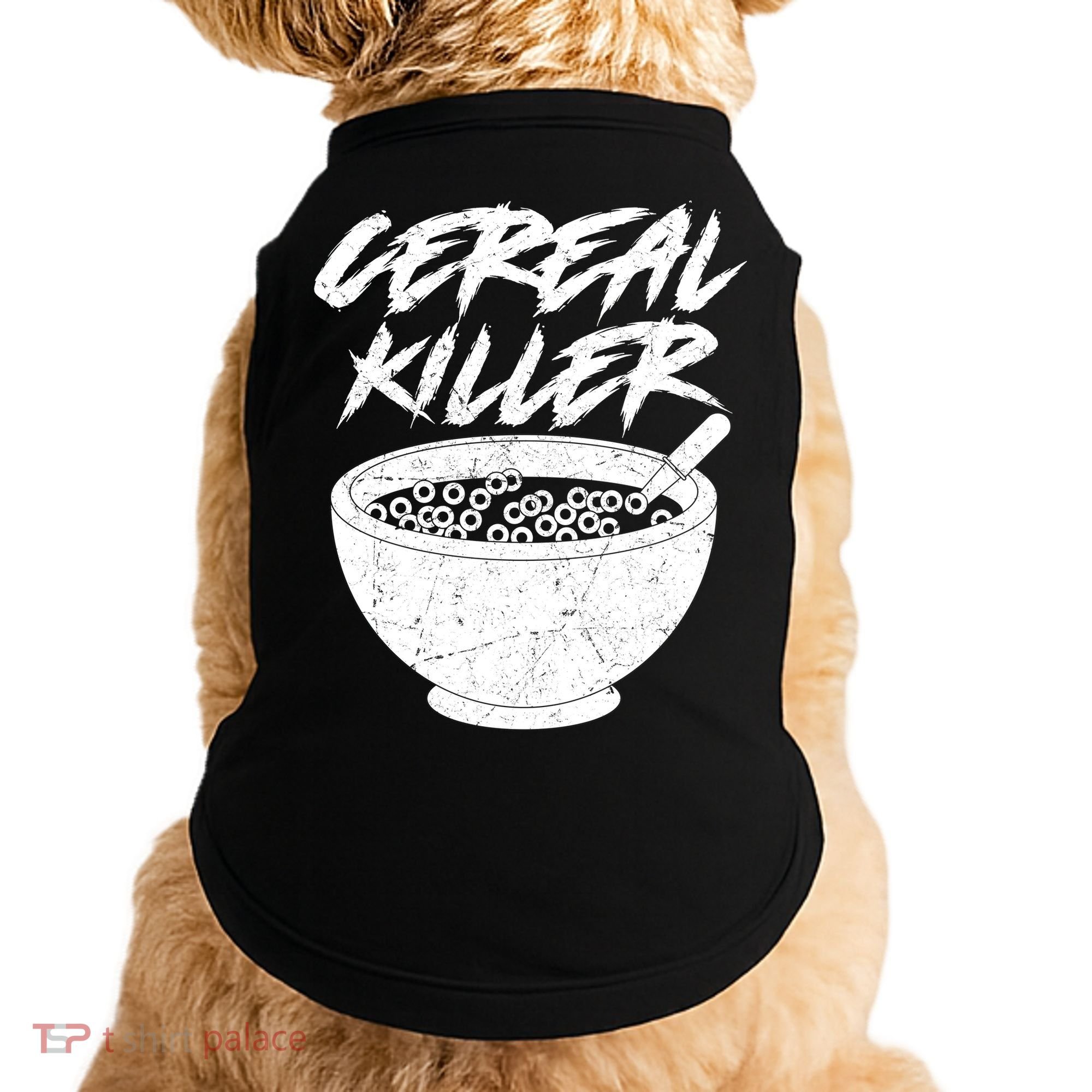 Cereal Killer Funny Halloween Distressed Doggie Tank