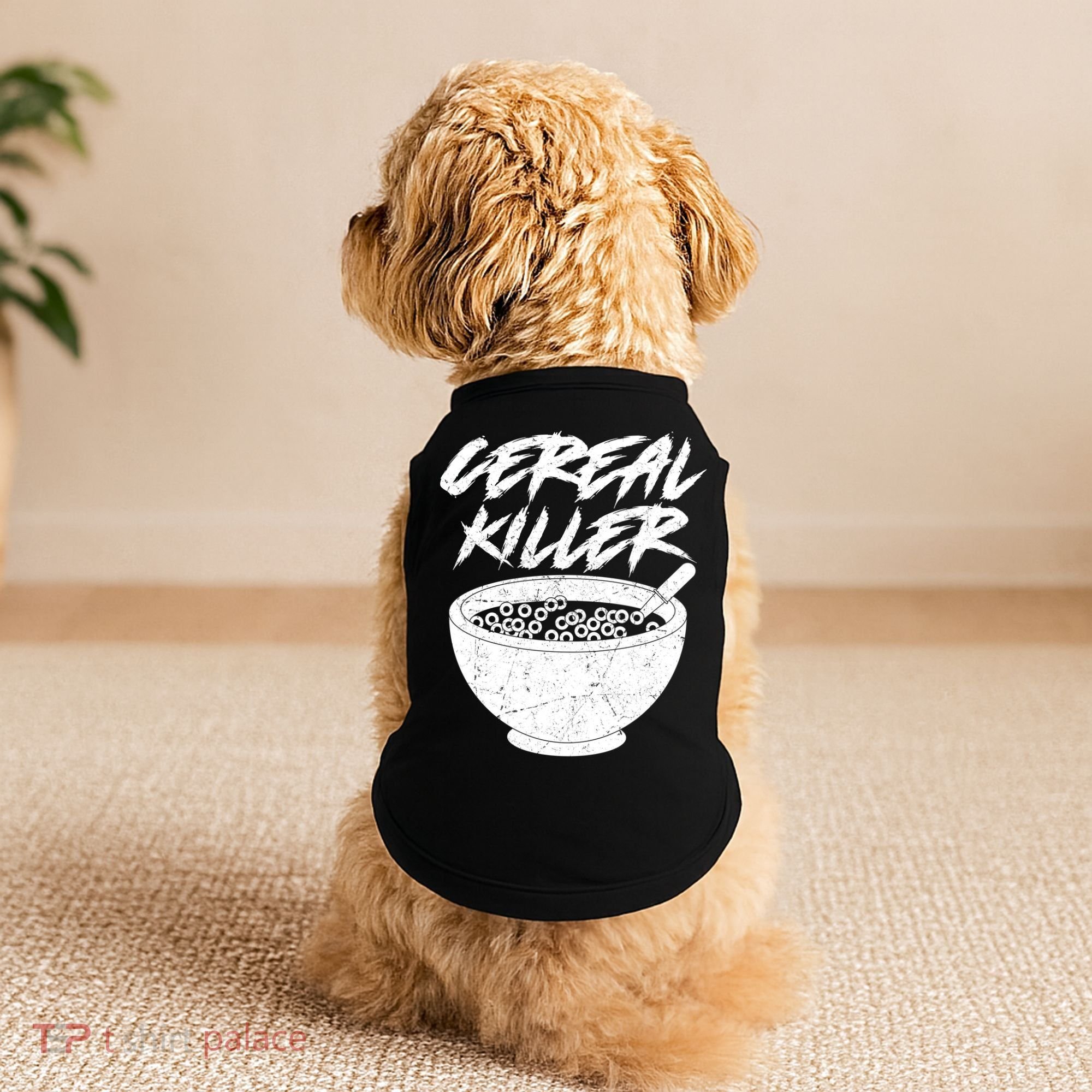 Cereal Killer Funny Halloween Distressed Doggie Tank