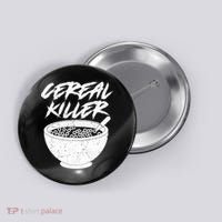 Cereal Killer Funny Halloween Distressed Button thumb 0