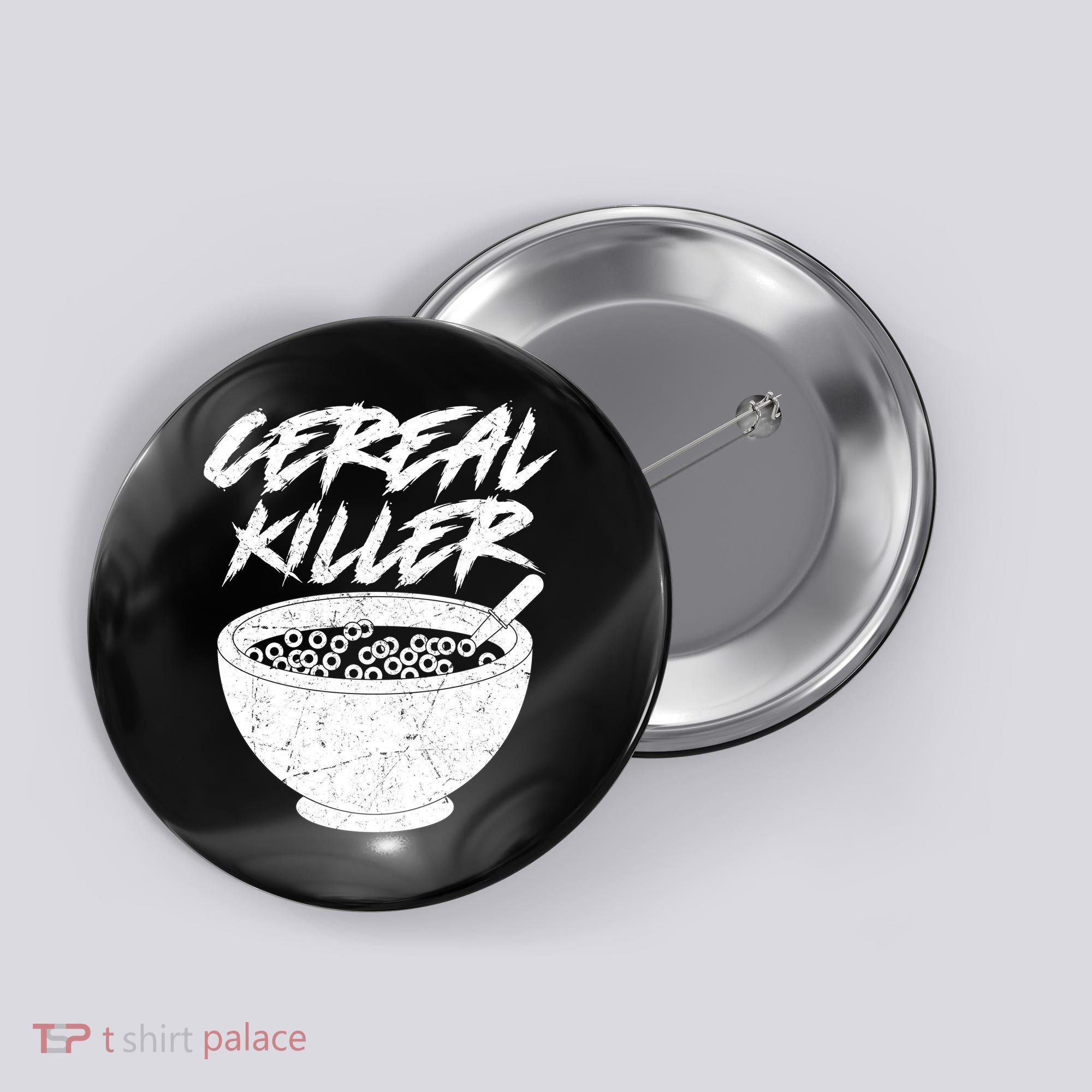 Cereal Killer Funny Halloween Distressed Button