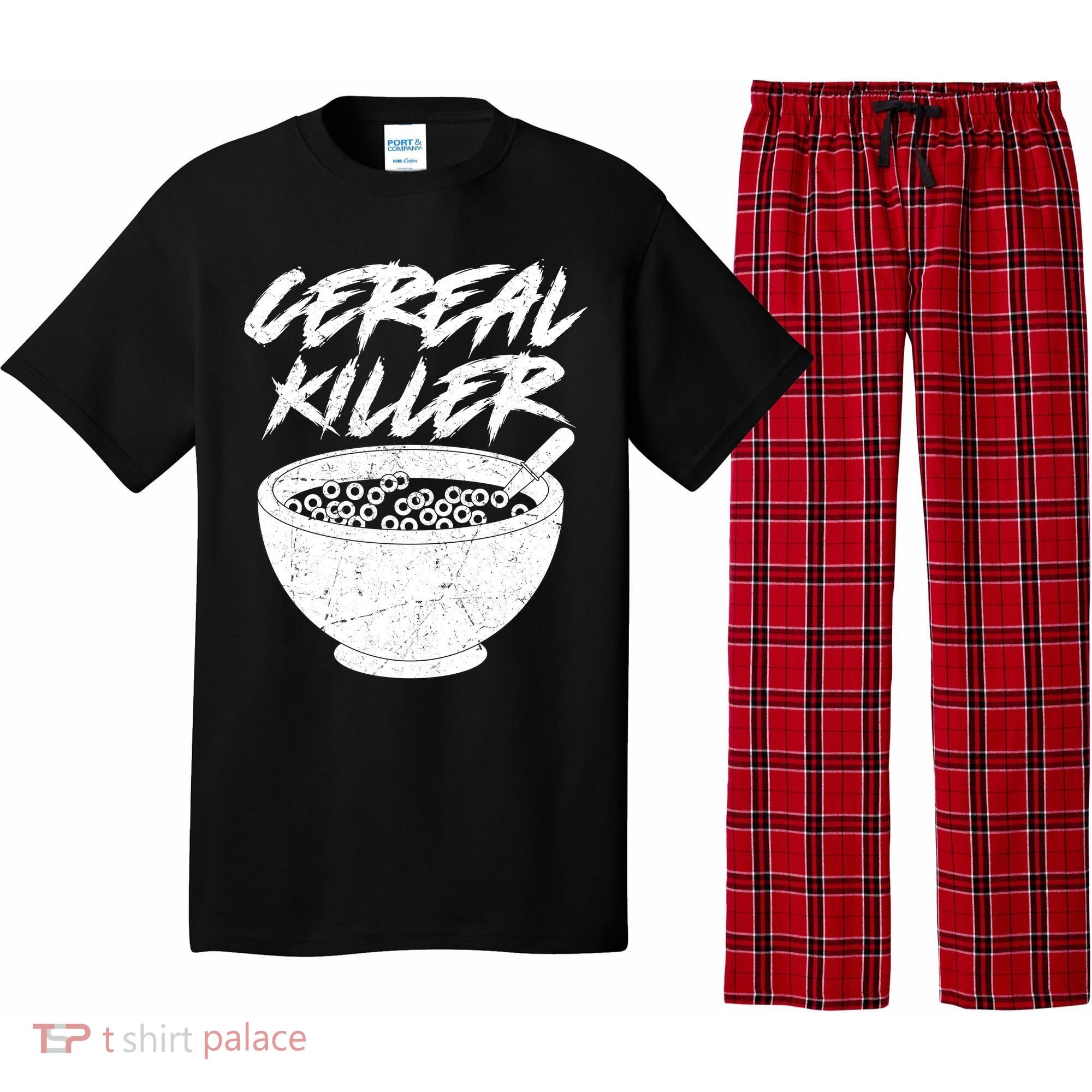 Cereal Killer Funny Halloween Distressed Pajama Set