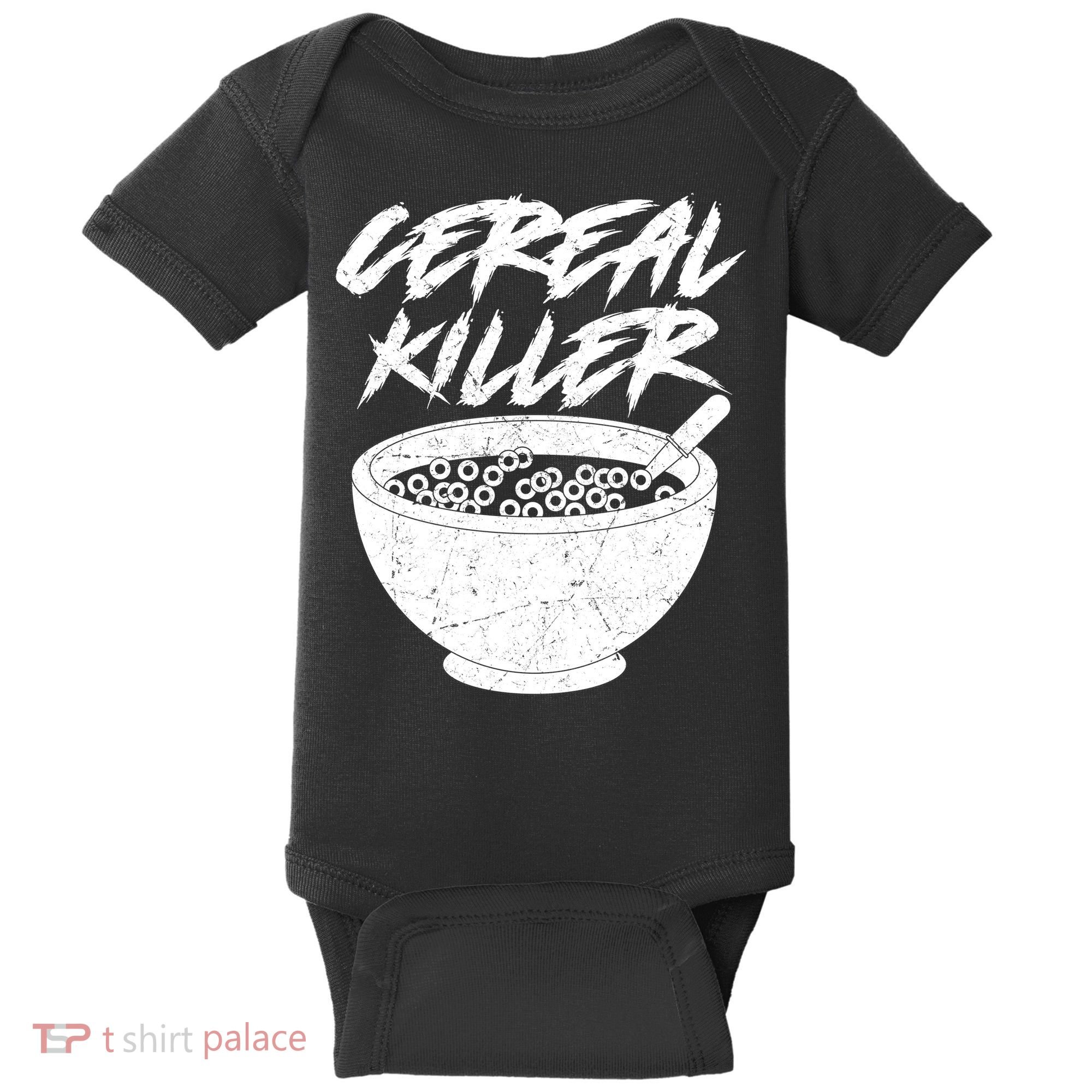 Cereal Killer Funny Halloween Distressed Baby Bodysuit